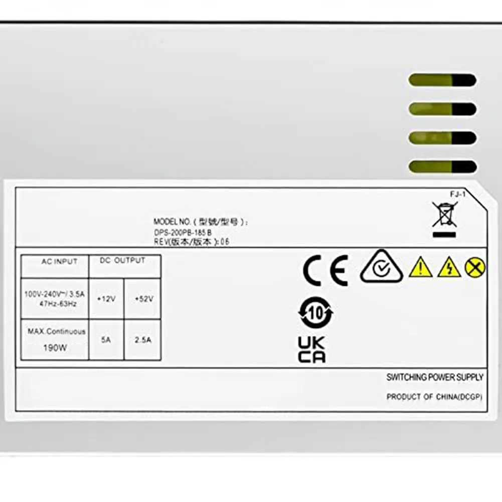 

190W DPS-200PB-185B Power Supply For 100-240V AC Input 3.5A 47-63Hz Output Designed for DPS-200PB-185 System Integration
