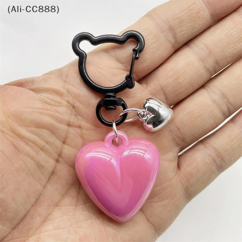 Candy Color Creative Colorful Love Cute Bear Keychain Bag Pendant Cartoon Bell Charm