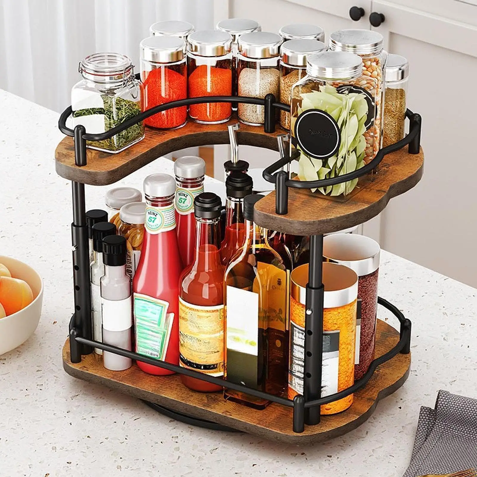

Organizer Seasoning Rack Rotatable Vanity Storage for Dining Table Kitchen
