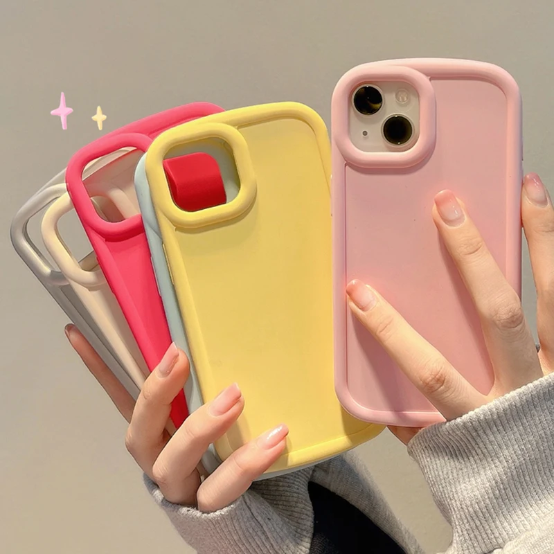 Luxury Soft Candy Color Silicone Phone Case For iPhone 15 14 13 12 11 Pro Max Plus X XR Xs Max Shockproof Bumper Case Back Cover