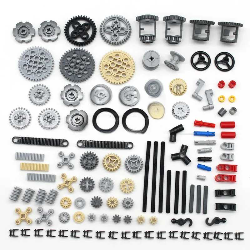 

116PCS MOC Bulk Technical Parts Pin Liftarm Bricks Set Axle Connector Gear 40 Tooth Building Blocks Compatible Technology Toys