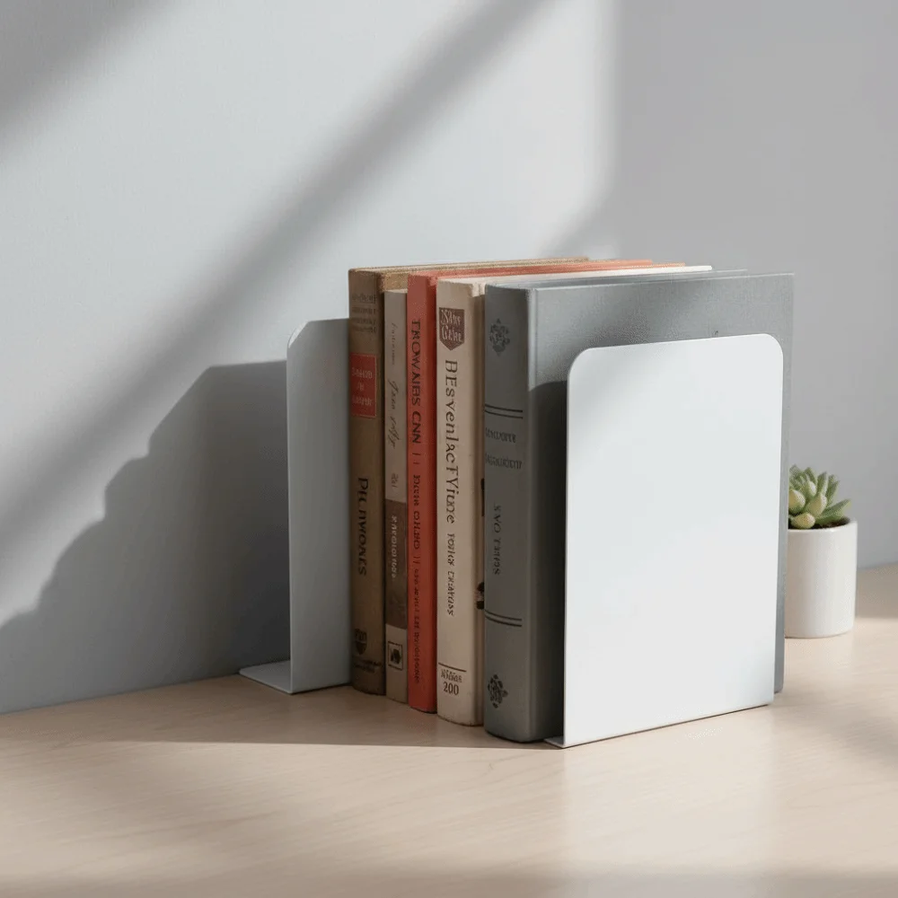 Durable Metal Metal Book Holder Thickened Books Anti-slip Design L-shaped Bookends Large Size Non-slip Design Book Organizer
