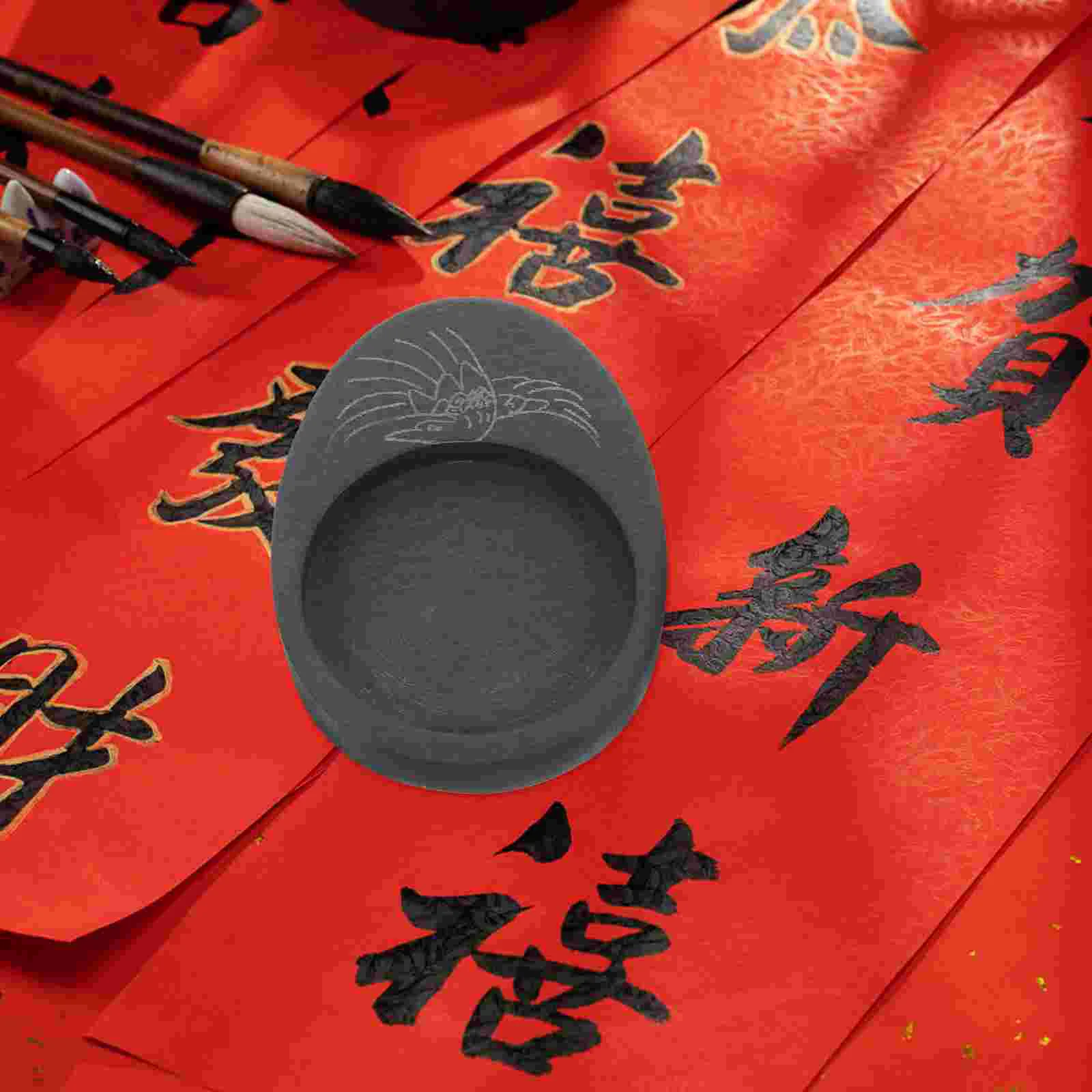 Calligraphy Student Inkstone She Bowl Preserve Grinding Inkslab Chinese The Four Treasures of Study