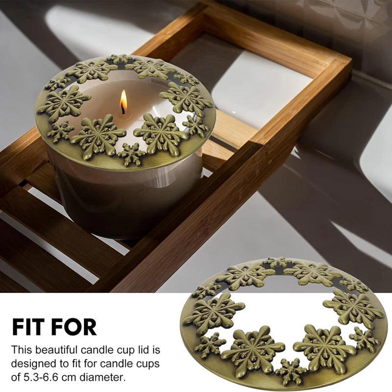 Candle Toppers Scented Candles Cover Aromatherapy Smart Cover Candles Gifts For Women, Bronze 7.8Cm