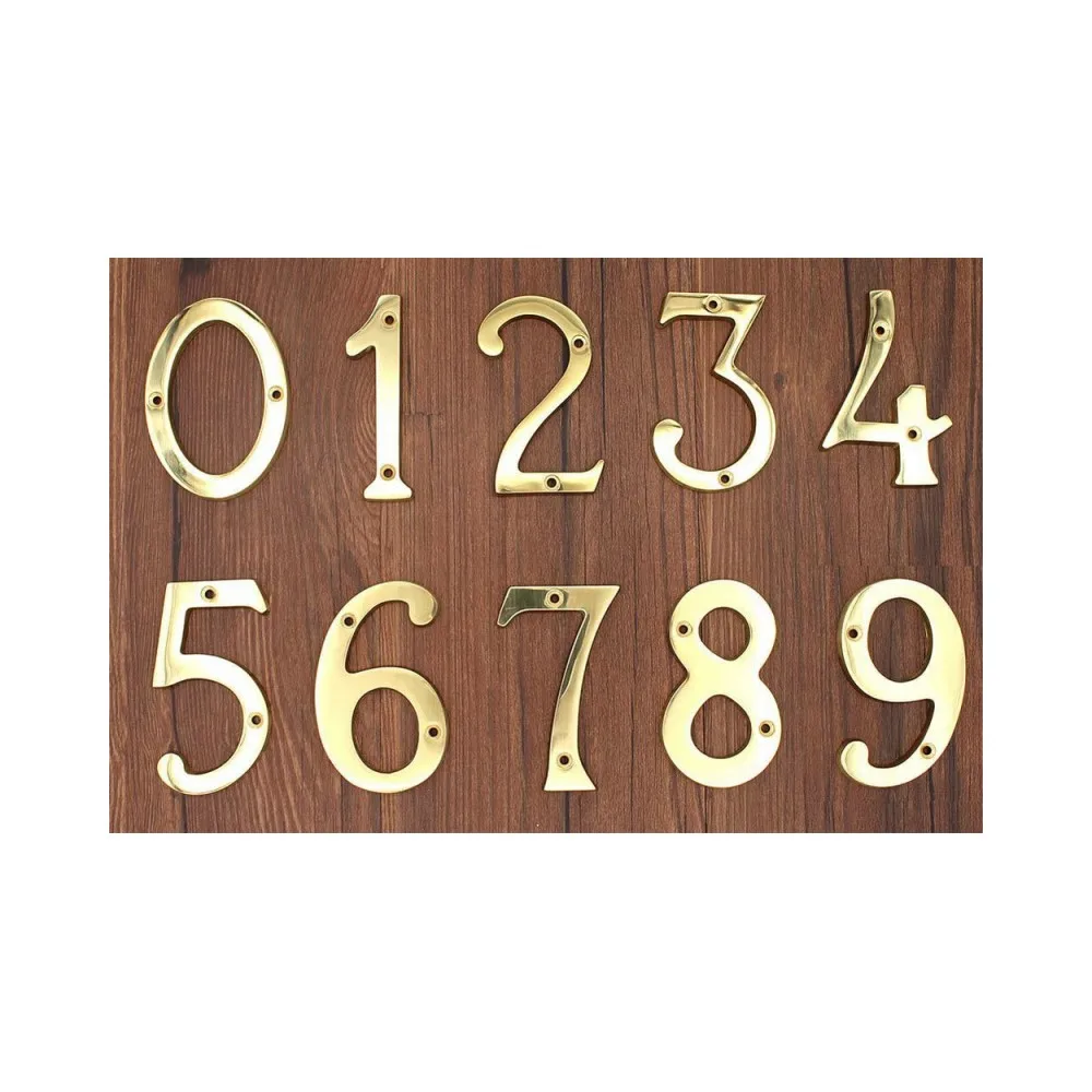 PHS 4Inch A300 4 Bright Brass Copper House Door Number Numero