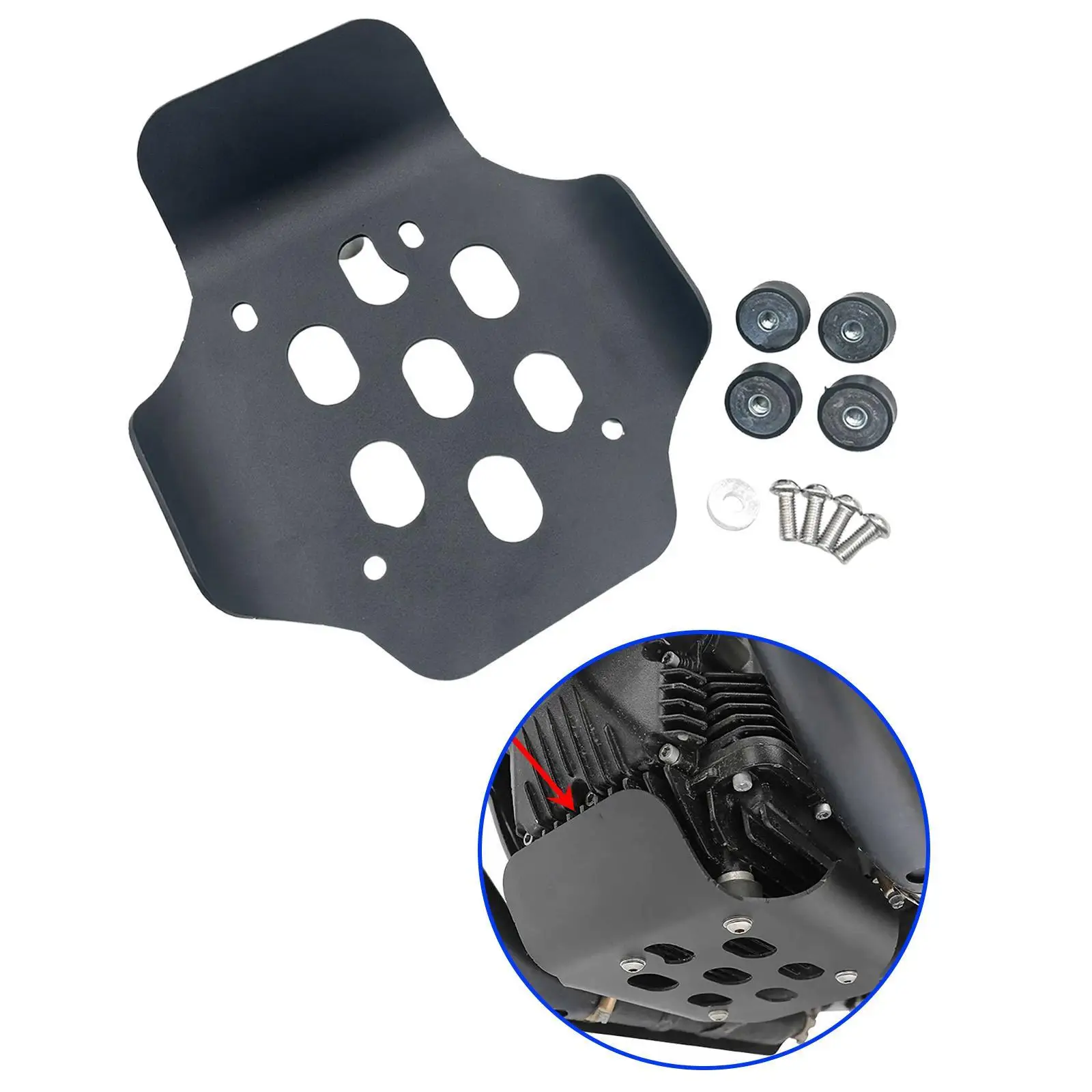 

Motorcycle Engine Chassis Guard Black Aluminum Alloy Engine Bottom Protector