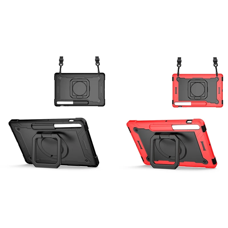 Shockproof Capa Para Samsung Tab S7 FE, Suporte Handle, Alça De Ombro, Caso, 12,4"