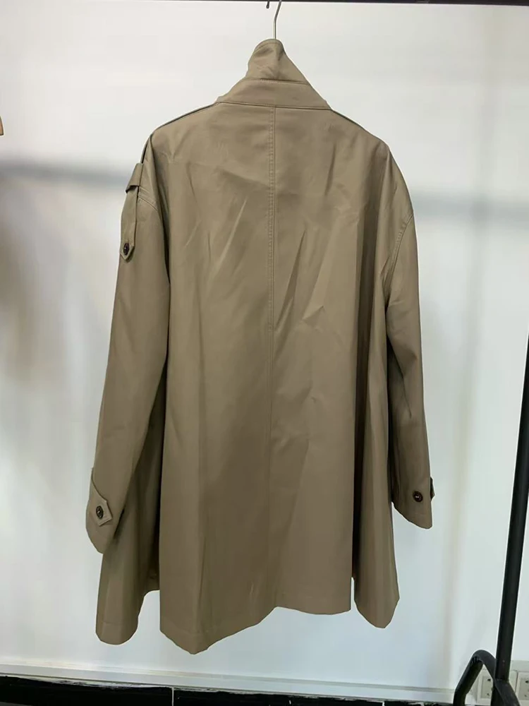 Double-breasted classic mid-length windbreaker coat, 2026 autumn-winter fashionable and versatile loose-fitting women's coat