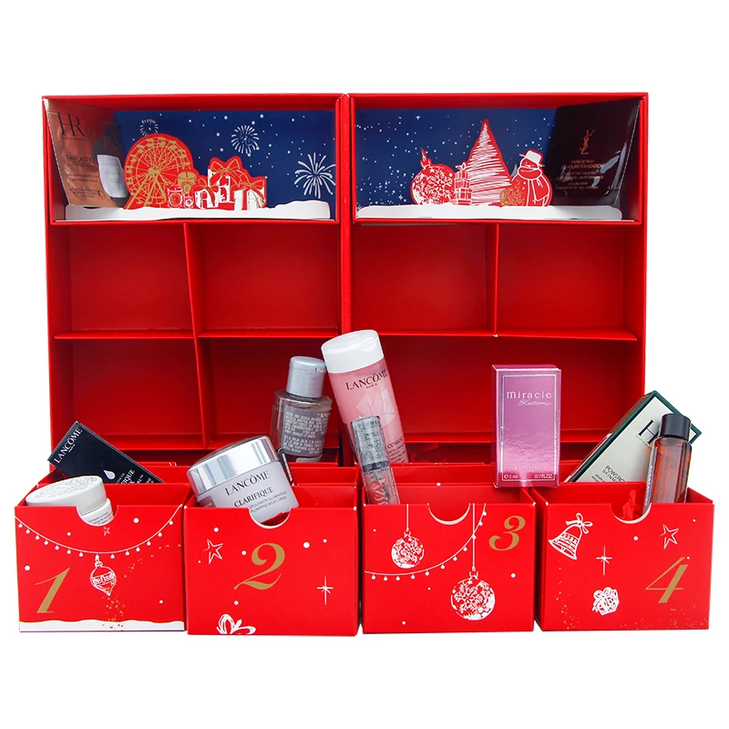 Customized queryCustomized Luxury Christmas All Saints' Day Cosmetic Cardboard Gift Box Sponge Liner for Advent Calendar Present