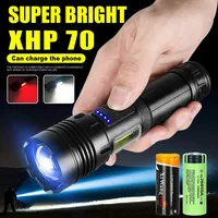 Super Bright P70 LED Flashlight High Power Tactical Light USB Rechargeable Light Telescopic Zoom Torch Outdoor Camping Lantern
