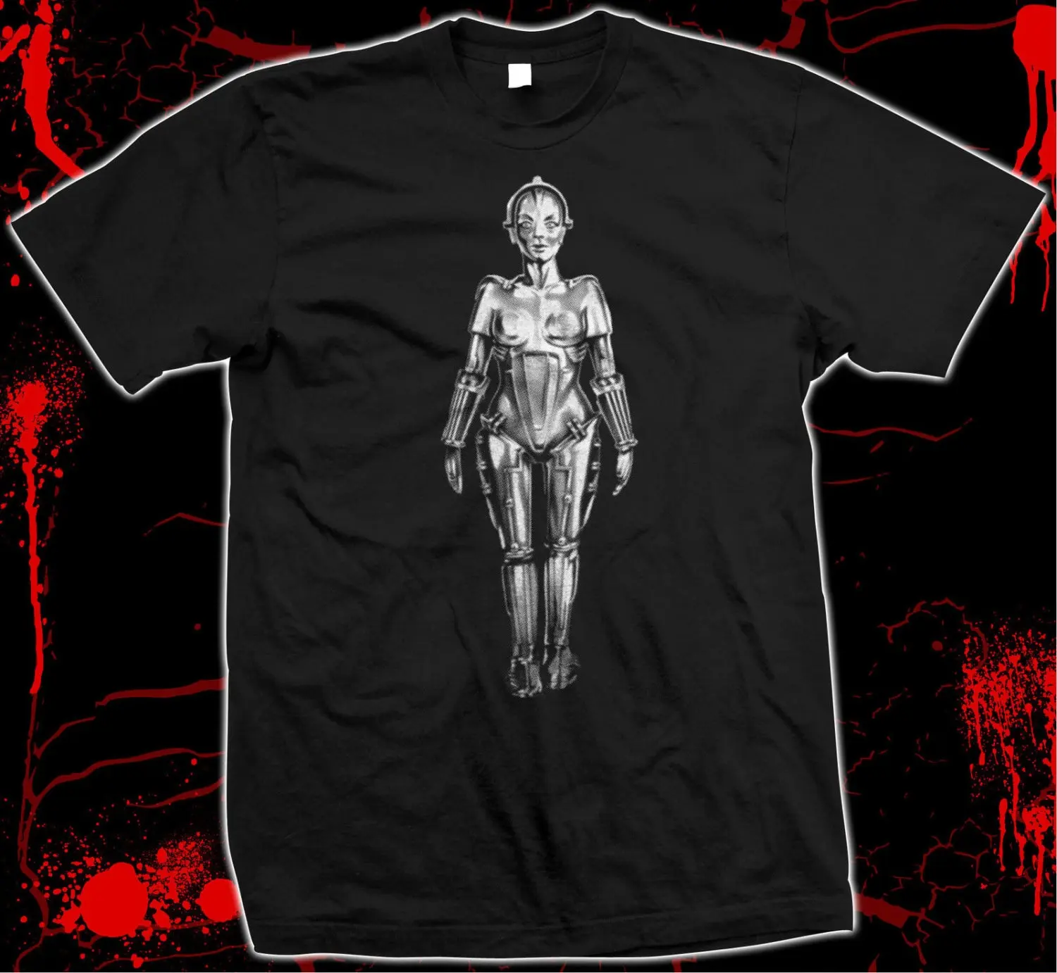 Metropolis Robot Maria Fritz Lang Pre shrunk hand screened 100 cotton t shirt