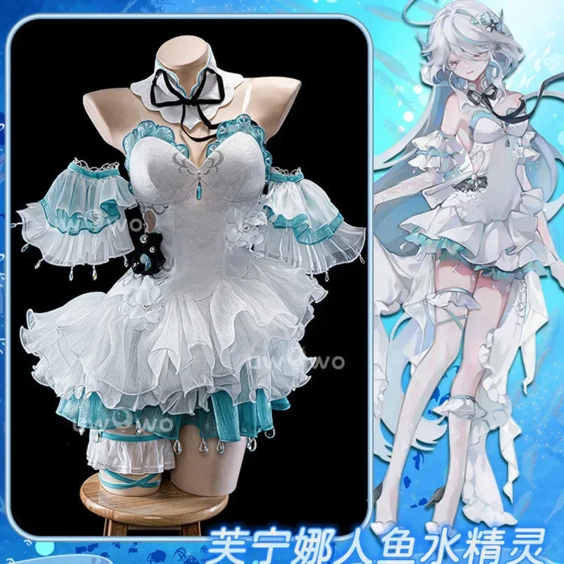 

Genshin Impact Cosplay Costume Funina Fuclos Dress Fengdan Water God Cosplay Funina Fuclos Mermaid Water Spirit Dress