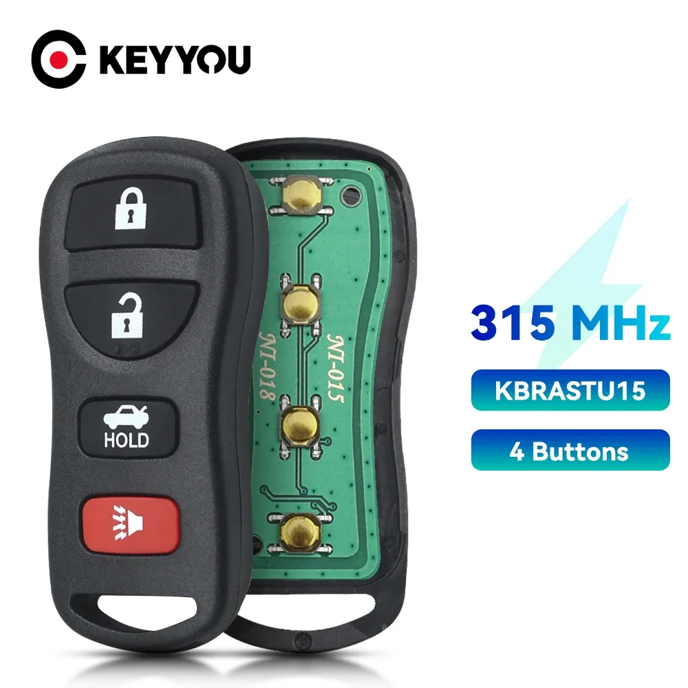 

KEYYOU 315Mhz 4 Buttons Remote Key KBRASTU15 For Nissan Frontier Murano Armada Pathfinder Versa Altima Maxima Xterra