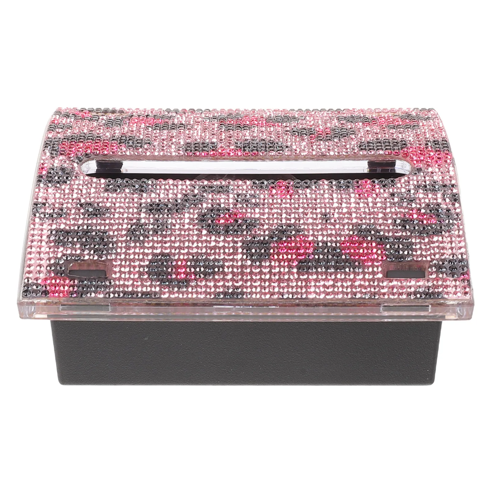 Rhinestone Memo Box 4x4 Leopard Print Decorative Desktop Note Holder Organizer Multi Compartment Paper Storage Box Office Desk