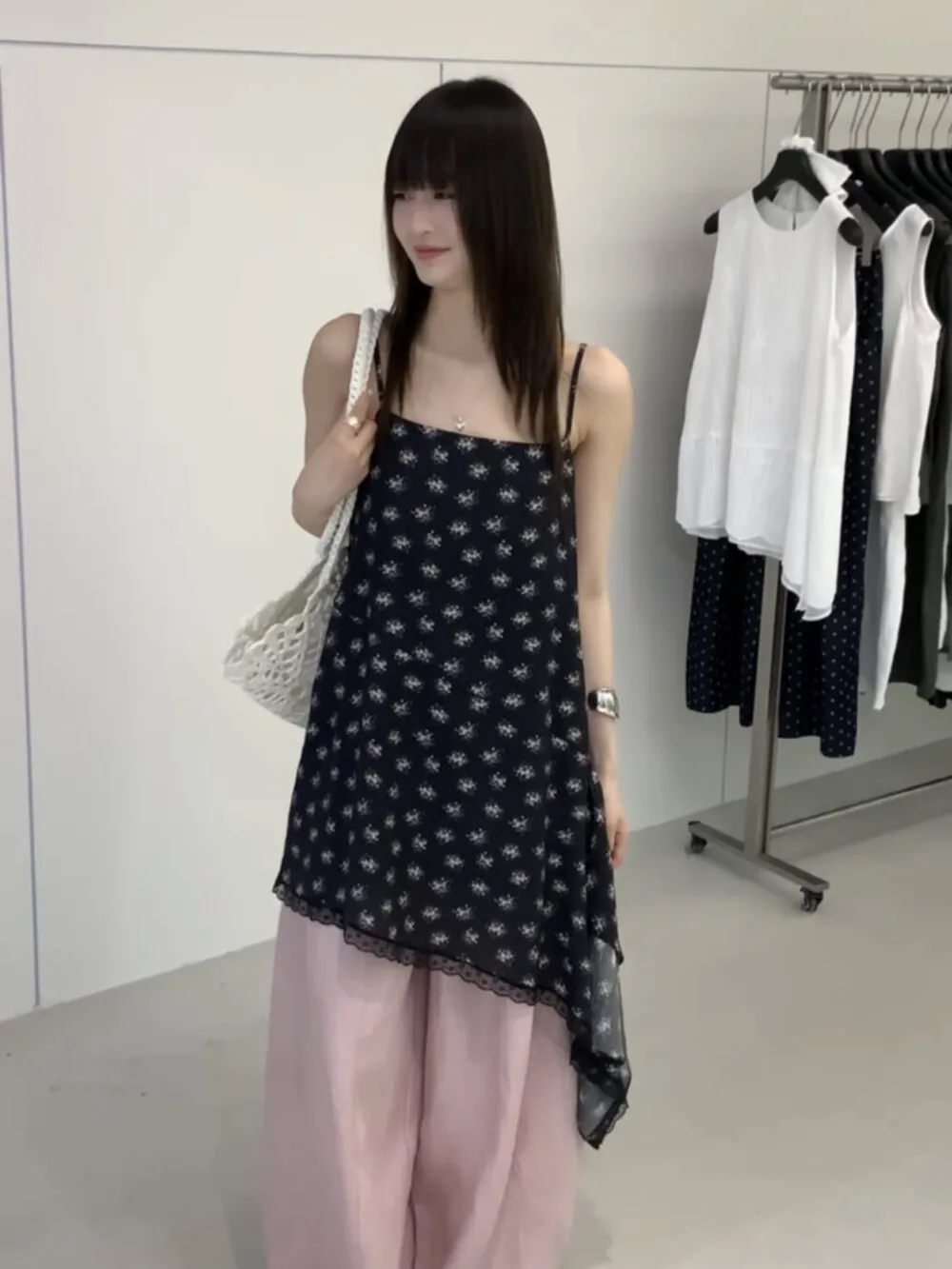 

Летнее платье-жилет Lilian Enyill Slim Fit с блестящим эффектом, без рукавов, с 3D-декором, с завышенной талией, А-силуэт, для женщин, в деловом стиле