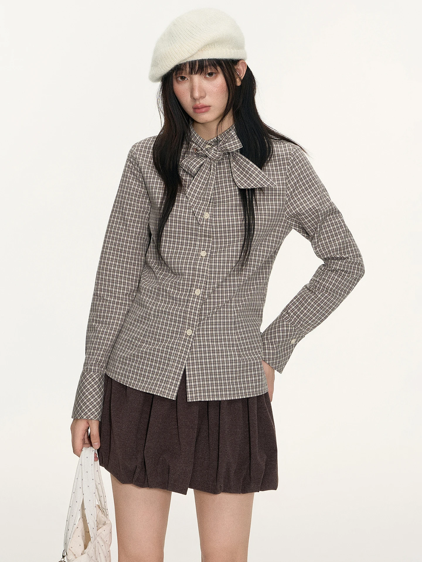 NAPSNAPS Original Fleece-Like Bloomer Shorts Women's High Waist A-Line Lantern Short Pants Casual Style Gathered Skirt