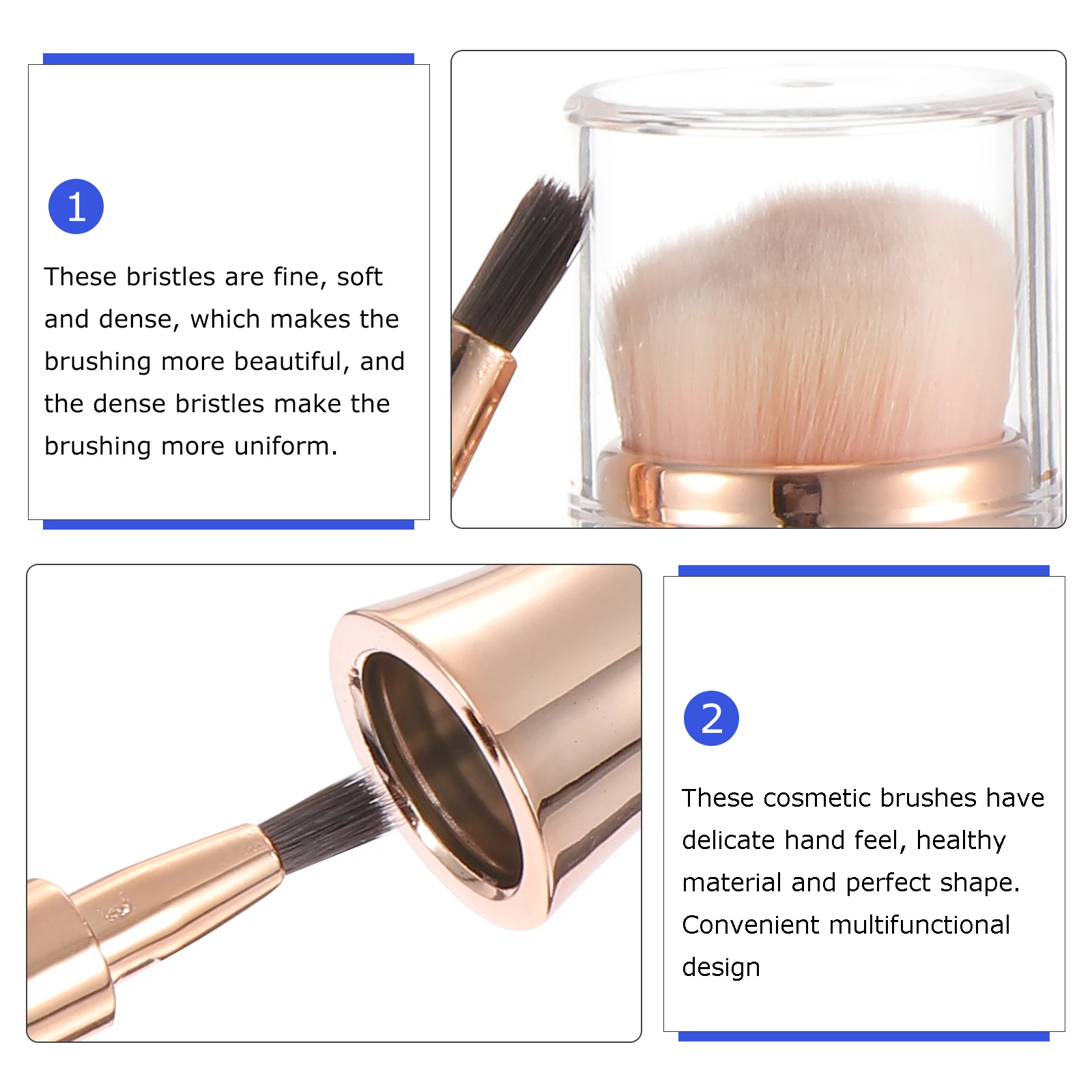 1pc Makeup Brush Set Dual Ended Tools Portable Blush Eyeshadow Lip Sponge Daily Use Cosmetics Accessory