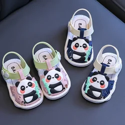 Summer Aged 0-3 Cute Cartoon Toddler Baby Shoes For Boys Girl Non-Slip Soft-Soled Children Indoor Kids Sandals With Covered Toes