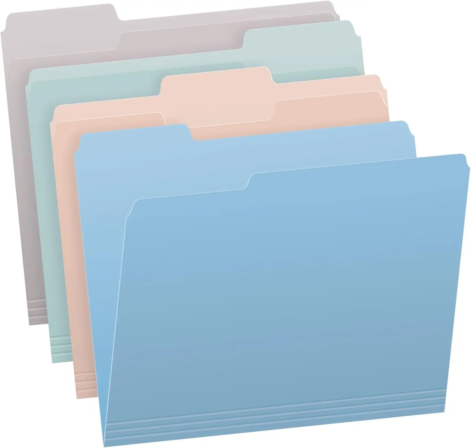 

36-Pack Letter Size File Folders, Assorted Pastel Colors with 1/3-Cut Tabs and Expanding Bottom for Home Office Filing