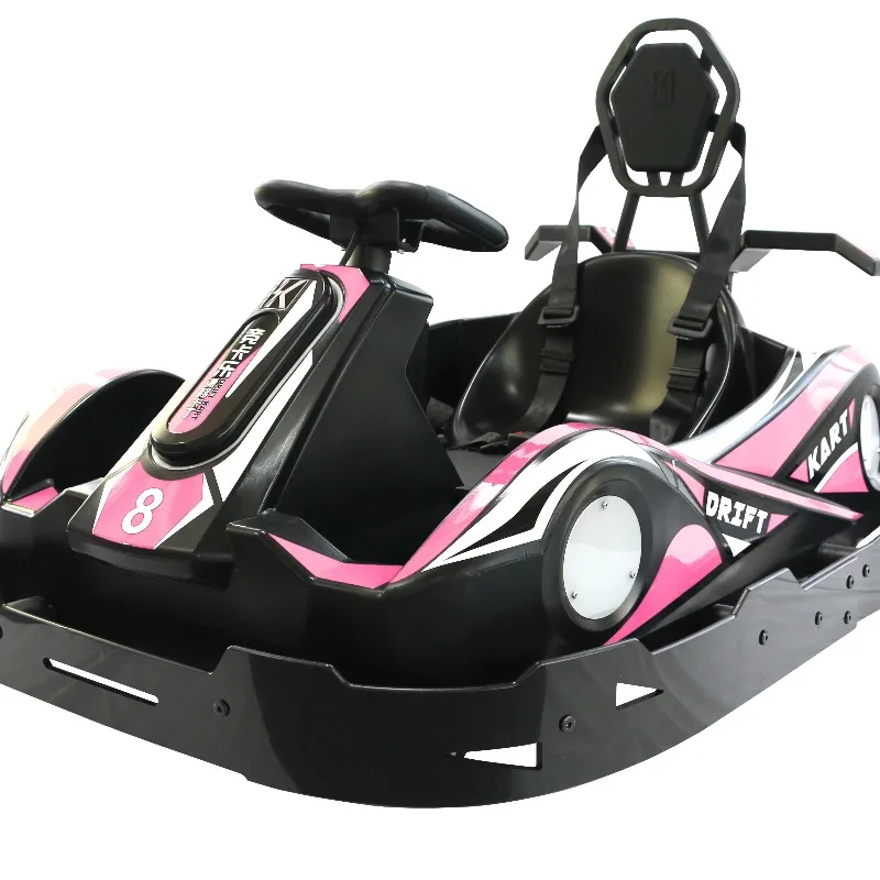 

Electric Drift Go-Kart with Body, 500W Brushless Motor, Parent-Child Dual Use & 4-Point Safety Belt