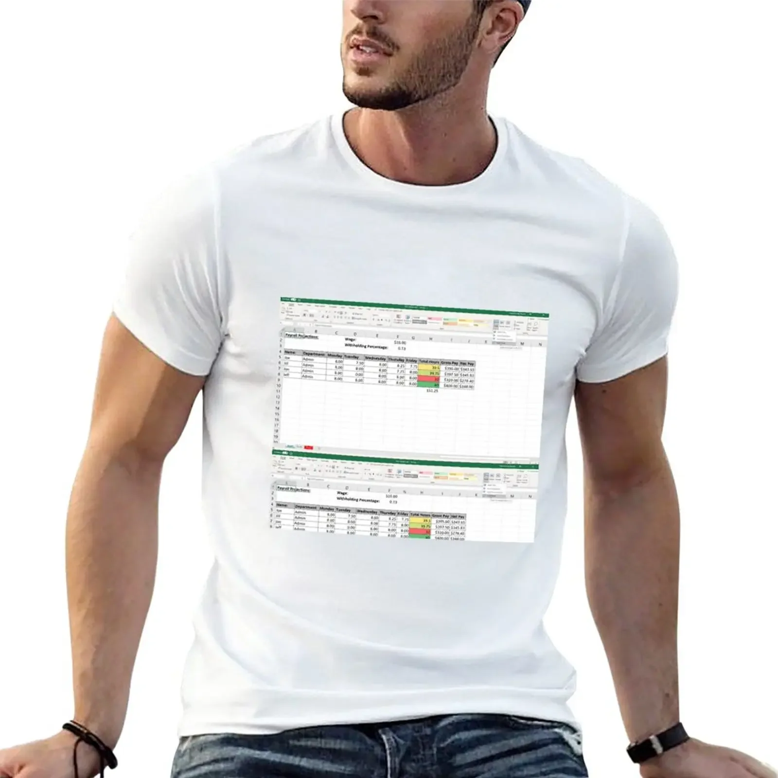 Excel spreadsheet T-Shirt kawaii clothes Short sleeve tee black t-shirts for men