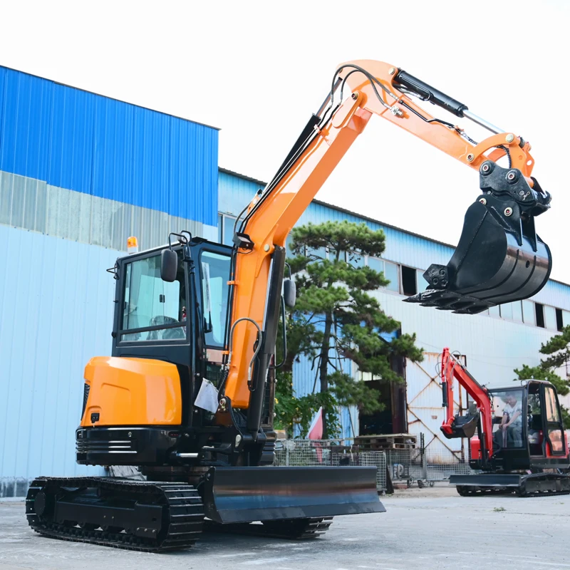 Full Hydraulic 3.5 Ton Mini Excavator Diesel Engine Rubber Crawler Compact Excavator CE EPA Construction Machinery Customized