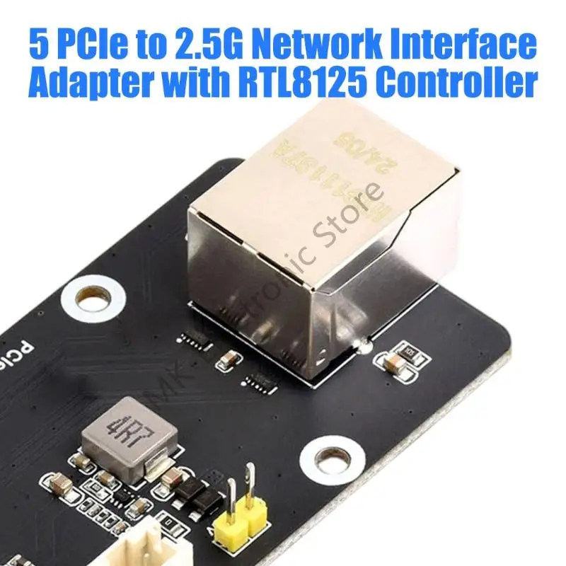 R2LF 2.5G Ethernet Converter for RPi 5 PCIe Slot Power Supply Networking Adapter Plate Board Space Saving Accessories