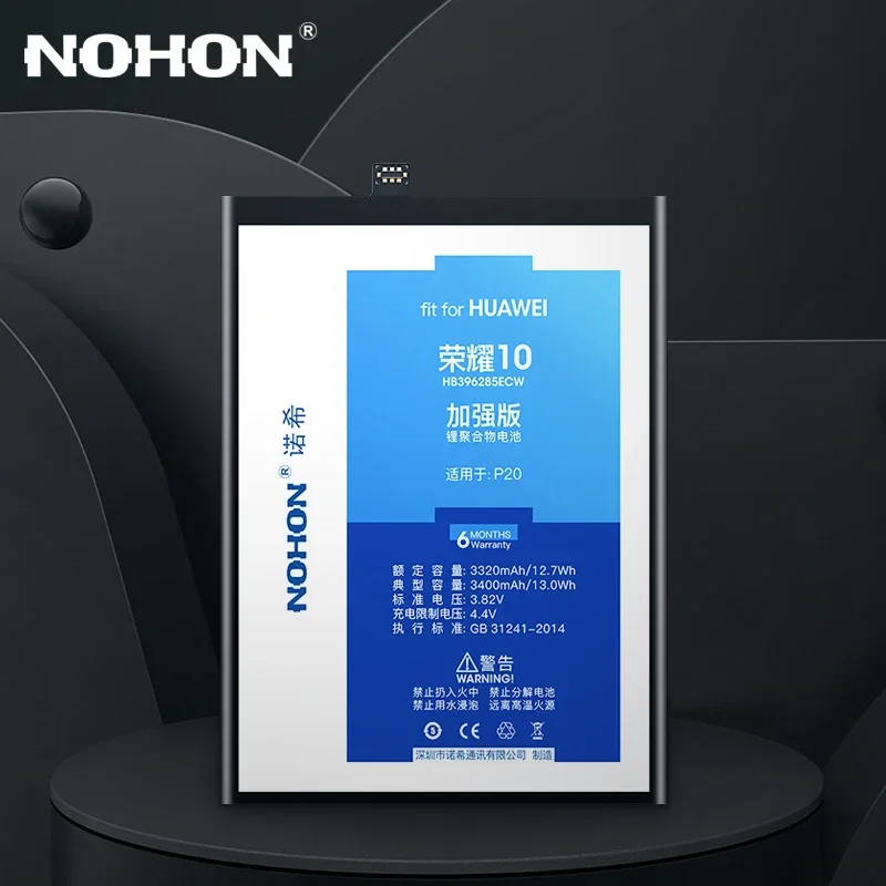 NOHON Battery For Huawei P9 P10 P20 P30 P40 G9 8 9 30 Lite Honor 10 9 8 7 6  Li-Polymer Batteries HB396285ECW HB386280ECW