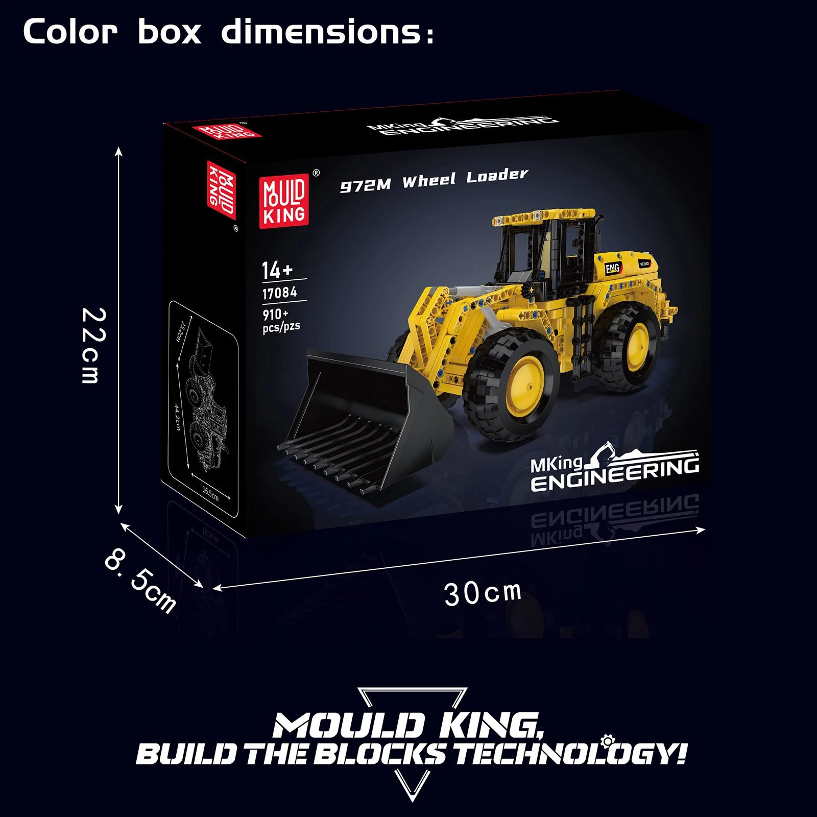 

Mold King 17084 972 м колесный погрузчик строительные блоки инженерная модель автомобиля с ведром детские STEM развивающие игрушки подарки на день рождения