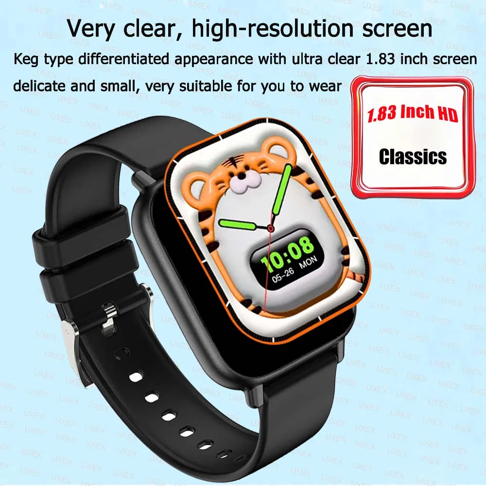 スポーツスマートウォッチ男性 1.83 インチ HD フルスクリーンサプライズギフト Bluetooth 通話ヘルストラッカースポーツ多機能腕時計ファッション