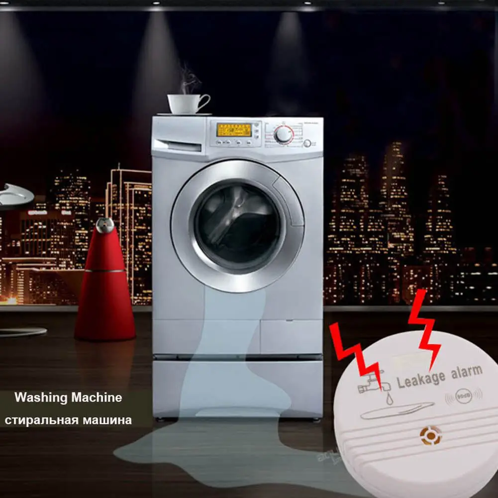 Water Overflow Leakage Alarm Sensor Detector 90dB Water Level Alarm Leak Flood Detection Home Security Alarm System