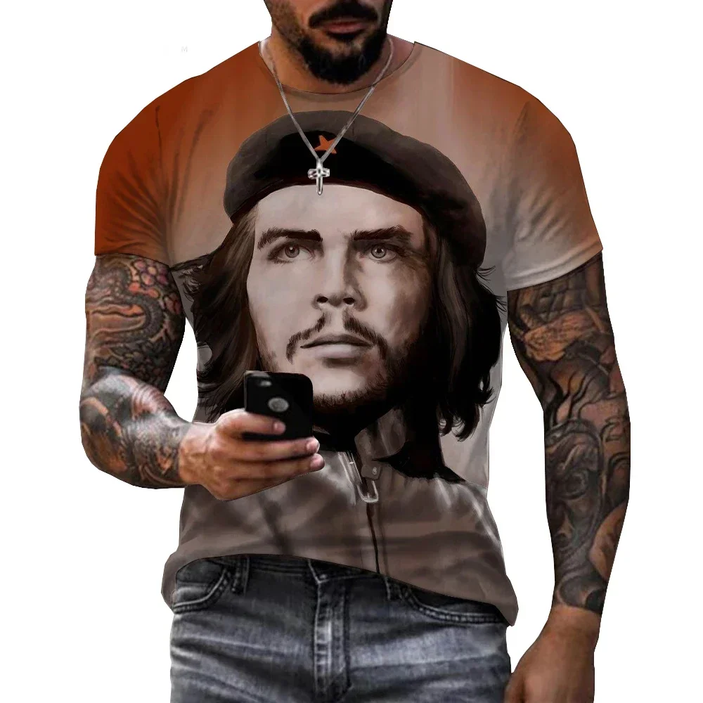 تي شيرت مطبوع ثلاثي الأبعاد للجنسين Che Guevara ، ملابس الشارع ، ملابس الرجال ، ملابس صيفية كبيرة الحجم ، موضة غير رسمية ، جديدة