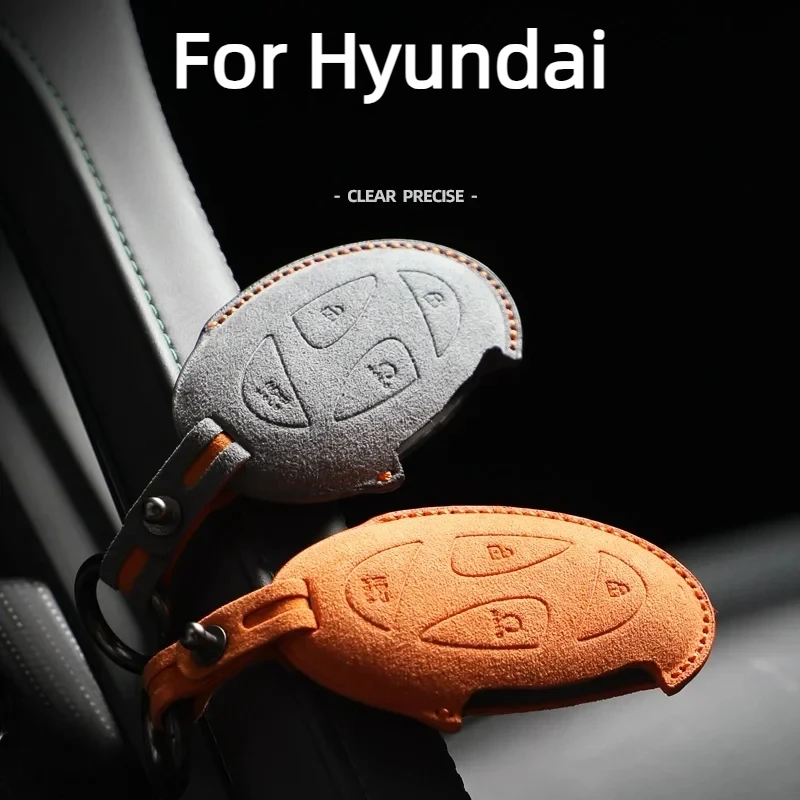

For Hyundai Grandeur GN7 Kona Ev 2023 Lonic 6 5/7 Buttons Fur KeyBag Car Remote Key Case Cover Shell Keychain