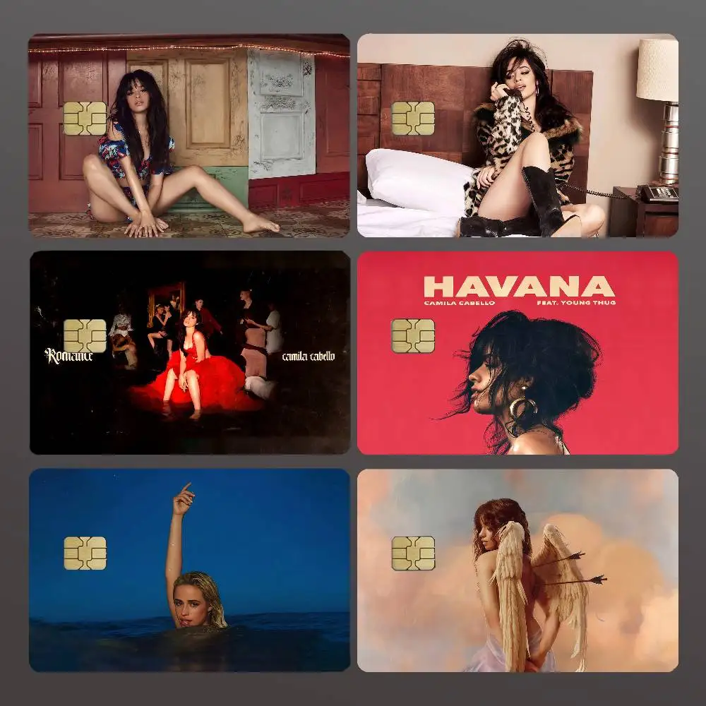 Singer C-Camila C-Cabello Credit Skin Cover Card Stickers 4PCS Film Bus Pass Front Decoration Bank Debit Waterproof
