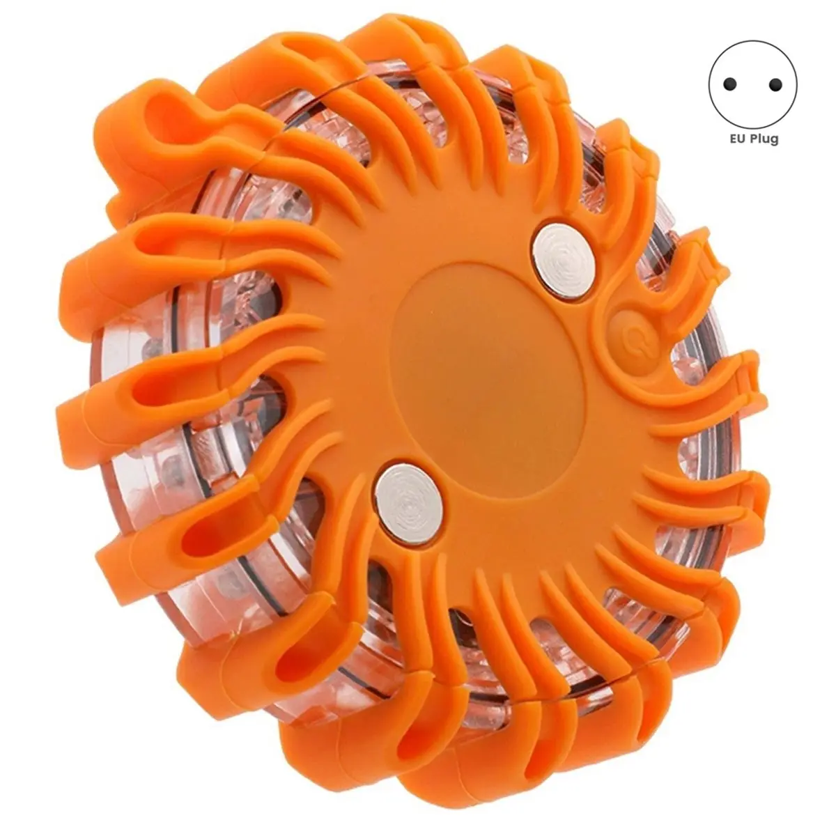 Promotional-LED Road Flares Flashing Emergency Warning Light Rechargeable Waterproof Roadside Safety Disc Magnetic Base EU Plug