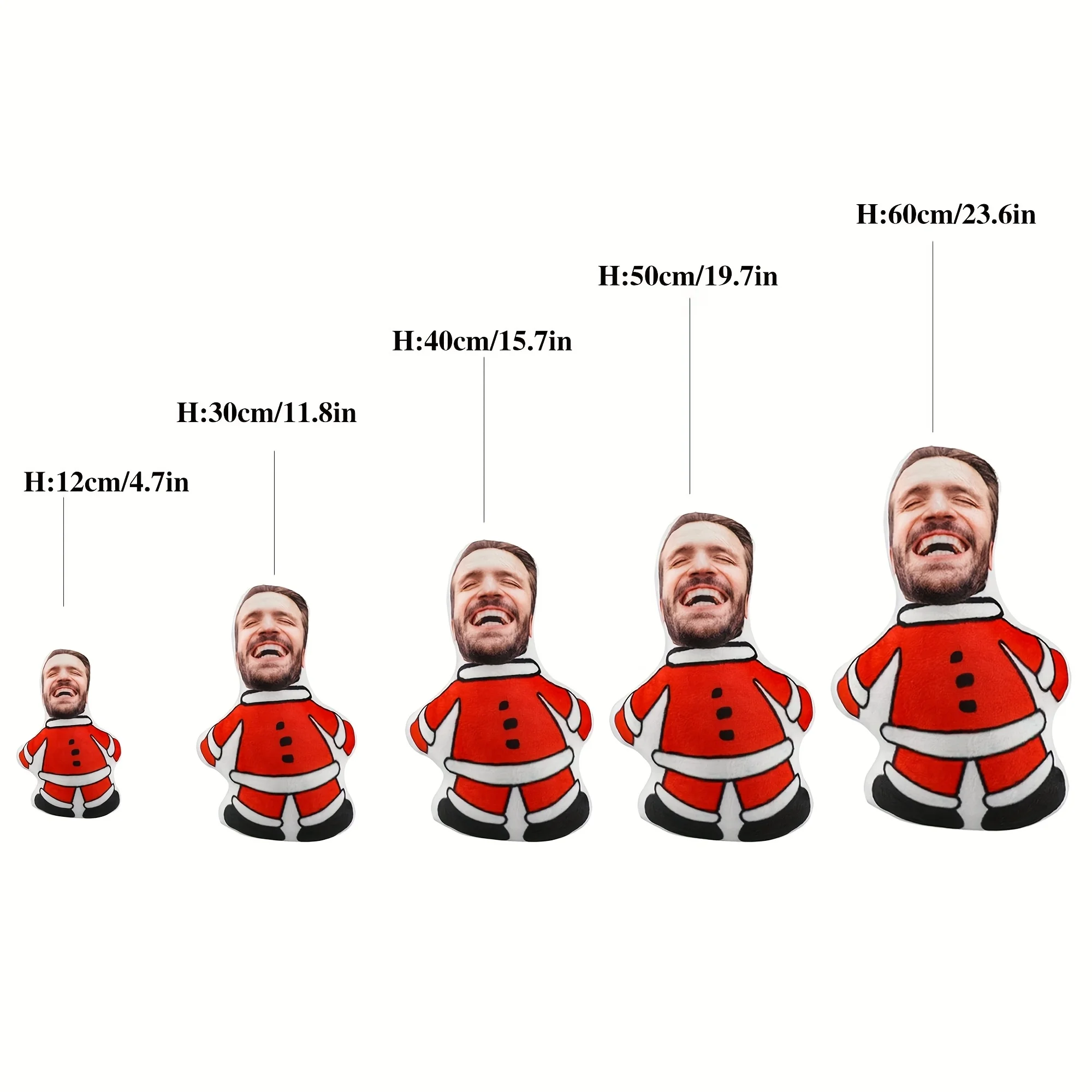 Customizable black cat face plush pillow with personalized photo design, made of soft polyester fiber