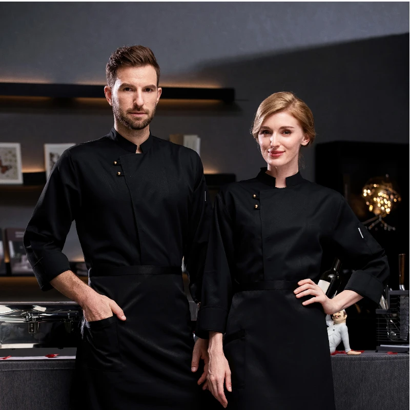 Chef Uniform For Men Hotel Costume Cooks Clothes Kitchen Wear Work Clothing For Women Unisex Pizza Kitchen Chef Coat Jacket