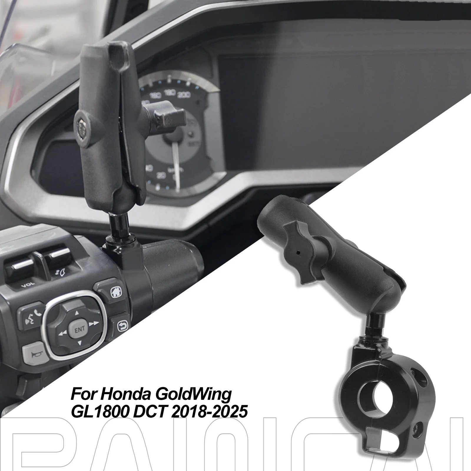 PANICAL GPS Navigation Bracket for Honda GoldWing GL1800 DCT 2018-2026 Mobile Phone Bracket Base Extension Clamp Accessories