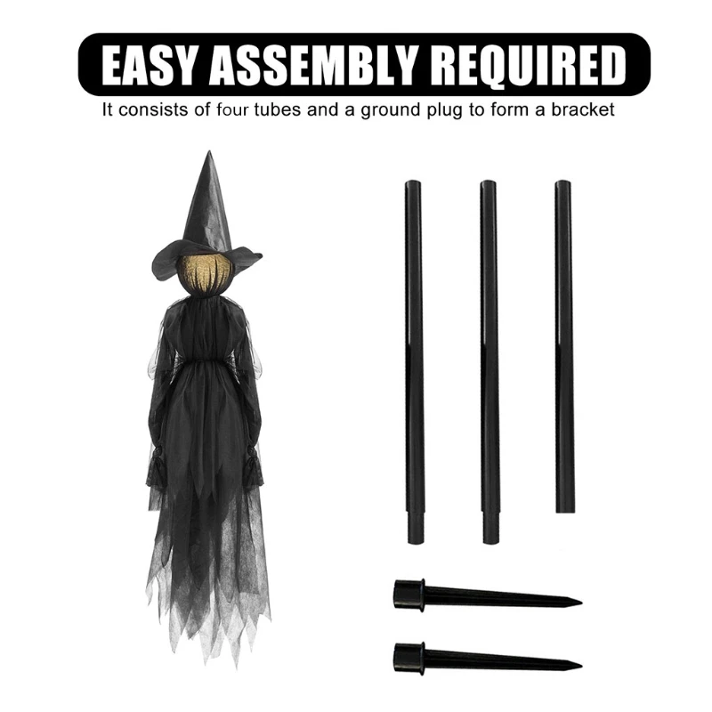 Decoraciones Halloween para exteriores, iluminación para sujetar manos, brujas que gritan, envío directo