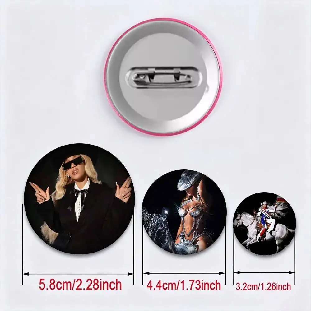 B-Beyonce Cowboy Carter Lemonade 25 32 44 58 75mm Badges Personalized Round Brooches Pins Accessory Gift