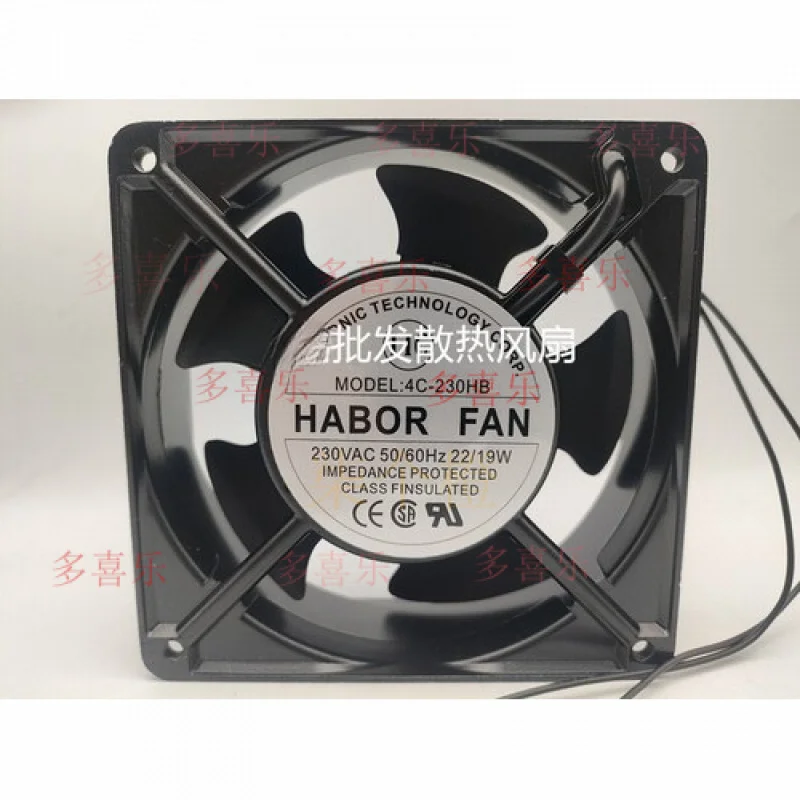 ZMZM     1 PCS   for HABOR FAN Fan 4C-230HB 230V 12CM 12038 2 wire Aluminum frame cooling fan
