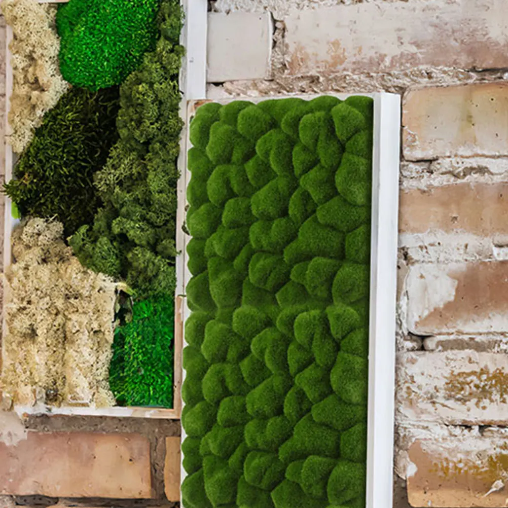 

2Pcs Simulation Moss Decor Highly Realistic Artificial Green Wall Easy Install Home Office Shop Artificial Moss Mat