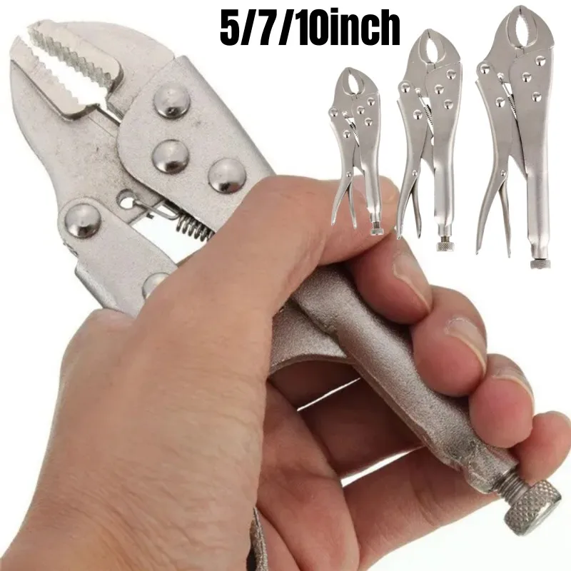 5/7/10inch Locking Plier Set with Quick Release Latch Precision Machined Curved Jaw Are Strong To Hold the Thing Pipe Wrench