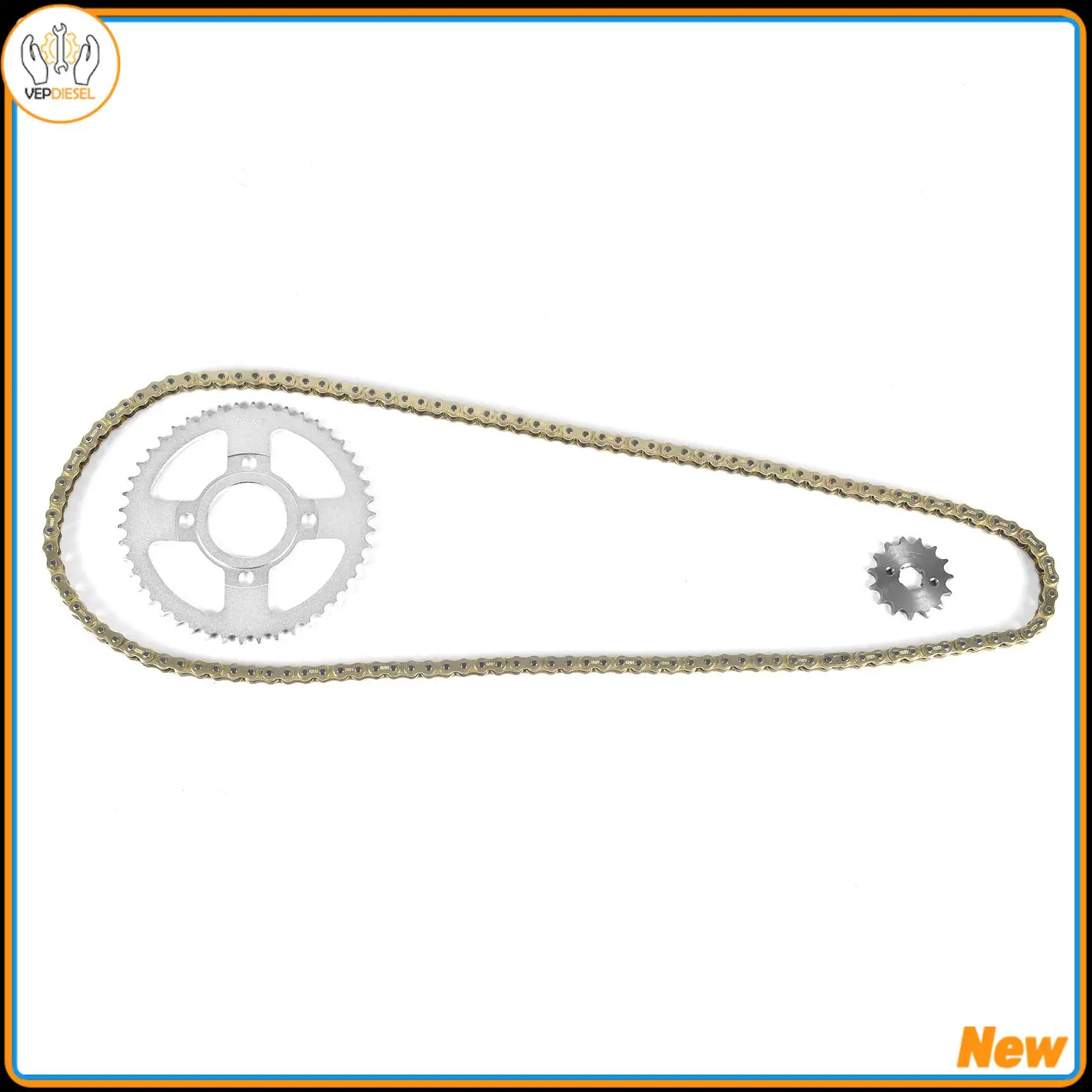 

1 Set Motorcycle Enhanced Drag Chain Steel Kit 46T-15T-428H-132 For Italika Dm 200 Sport 250X 150 Sport Motorcycle Chain Parts