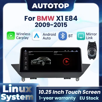 Reproductor Multimedia Inalámbrico CarPlay Android Auto Linux de 10.25" para BMW X1 E84 2009-2015 CIC con iDrive, Cámara Trasera, GPS, BT, Pantalla Táctil y Radio para Auto 1