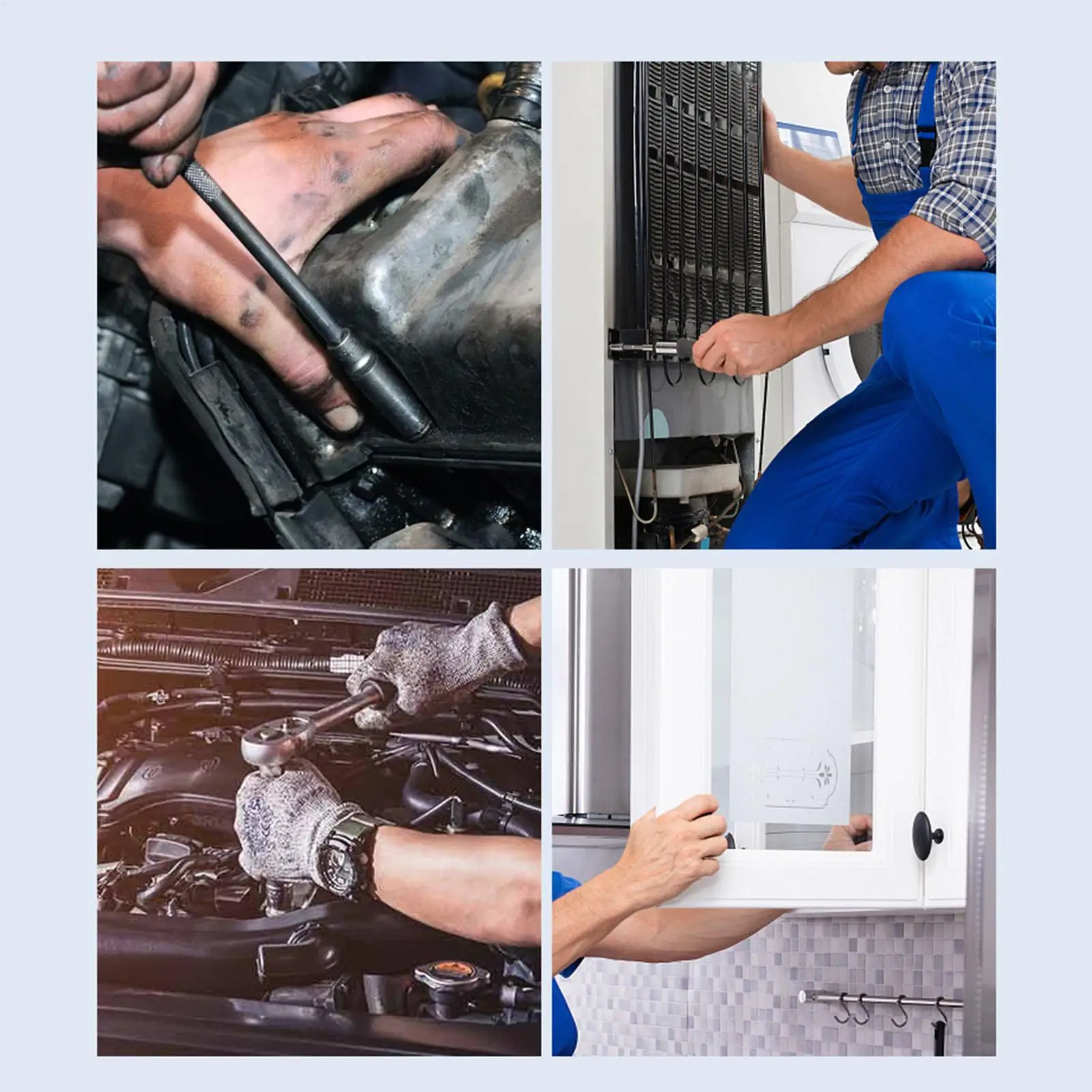 

Flexible Extension Bar 1/2in Ratchet Spanner Driver 360-degree Rotate Wrench Extender For Bolt Fastener DIY Corner Mechanic