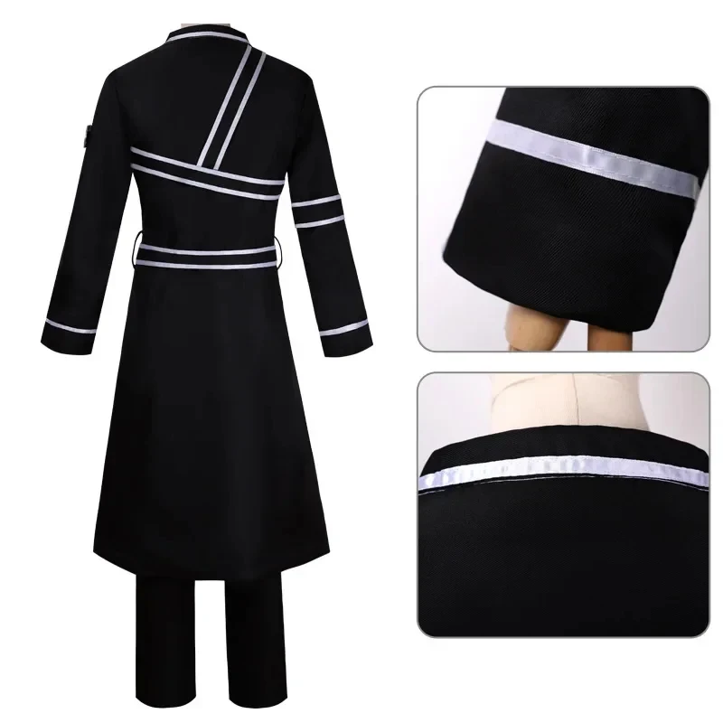 

A'7,v/CosplayAnime Sword Art Online Kirigaya Kazuto Cosplay Costume Kirito Cos Black Uniform Suit Halloween Party Outf3'd,5;h.9/