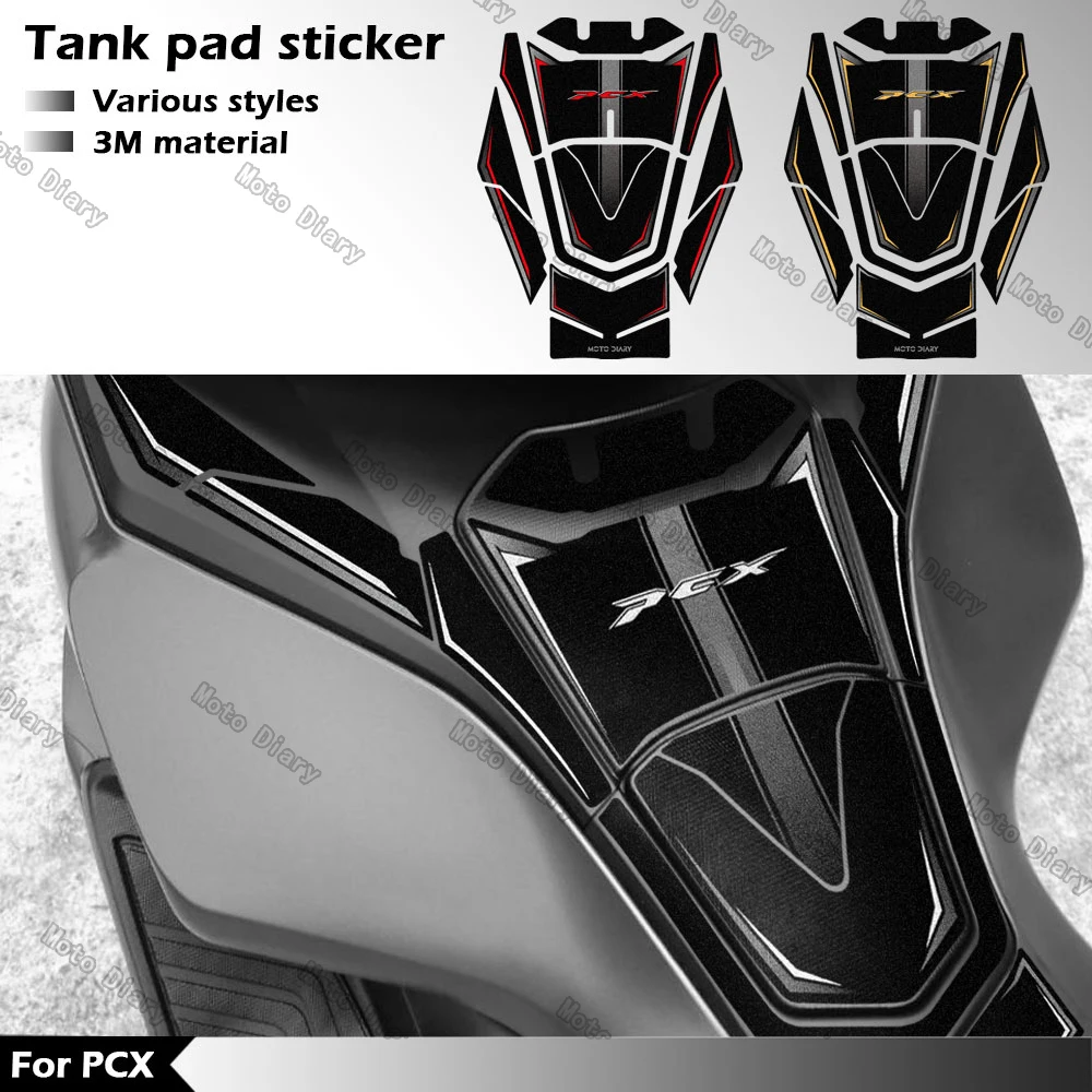 Motorcycle Fuel Tank Pad Sticker Scooter Tank Protection Gas Cap Oil Cover Decals Waterproof For PCX 160 150 125 2021-2024