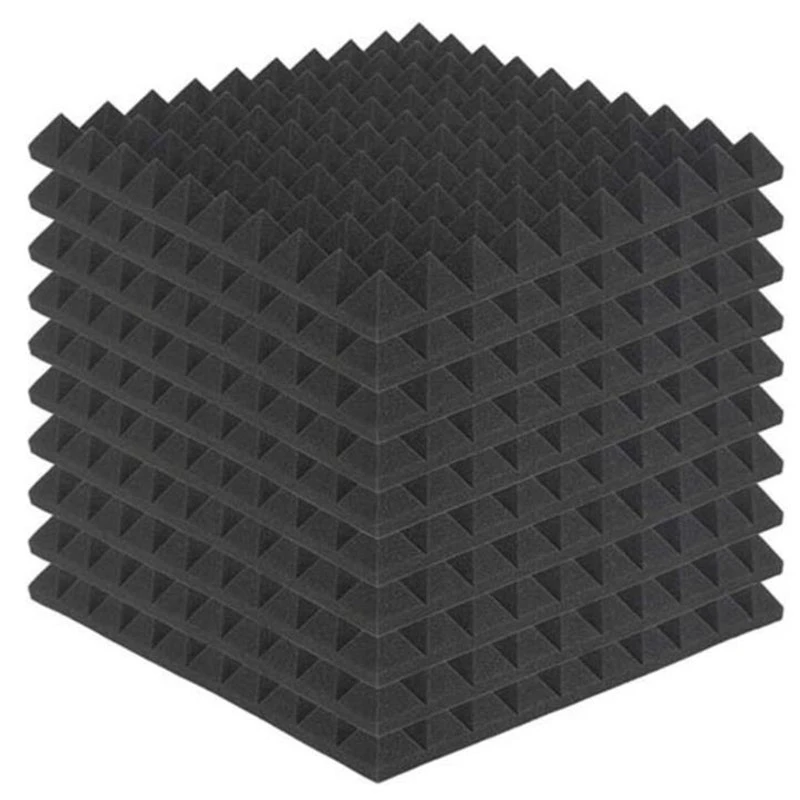 

10 Pcs Fireproof Sound Absorbing Foam Board Recording Studio Sound Insulation Pad Sound Processing Wedge,50 X 50 X 5Cm