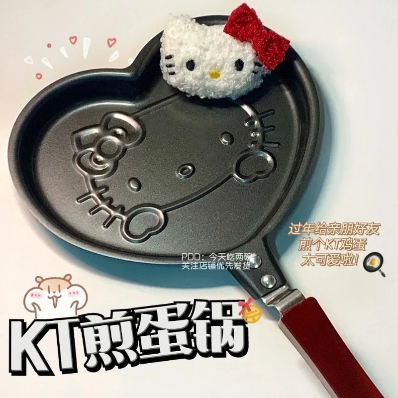 Sanrio Cartoon Hello Kitty Anime Mini Frying Pan Cute Healthy Non Stick Home Creative Breakfast Egg Pan Lovely Toys for Kids